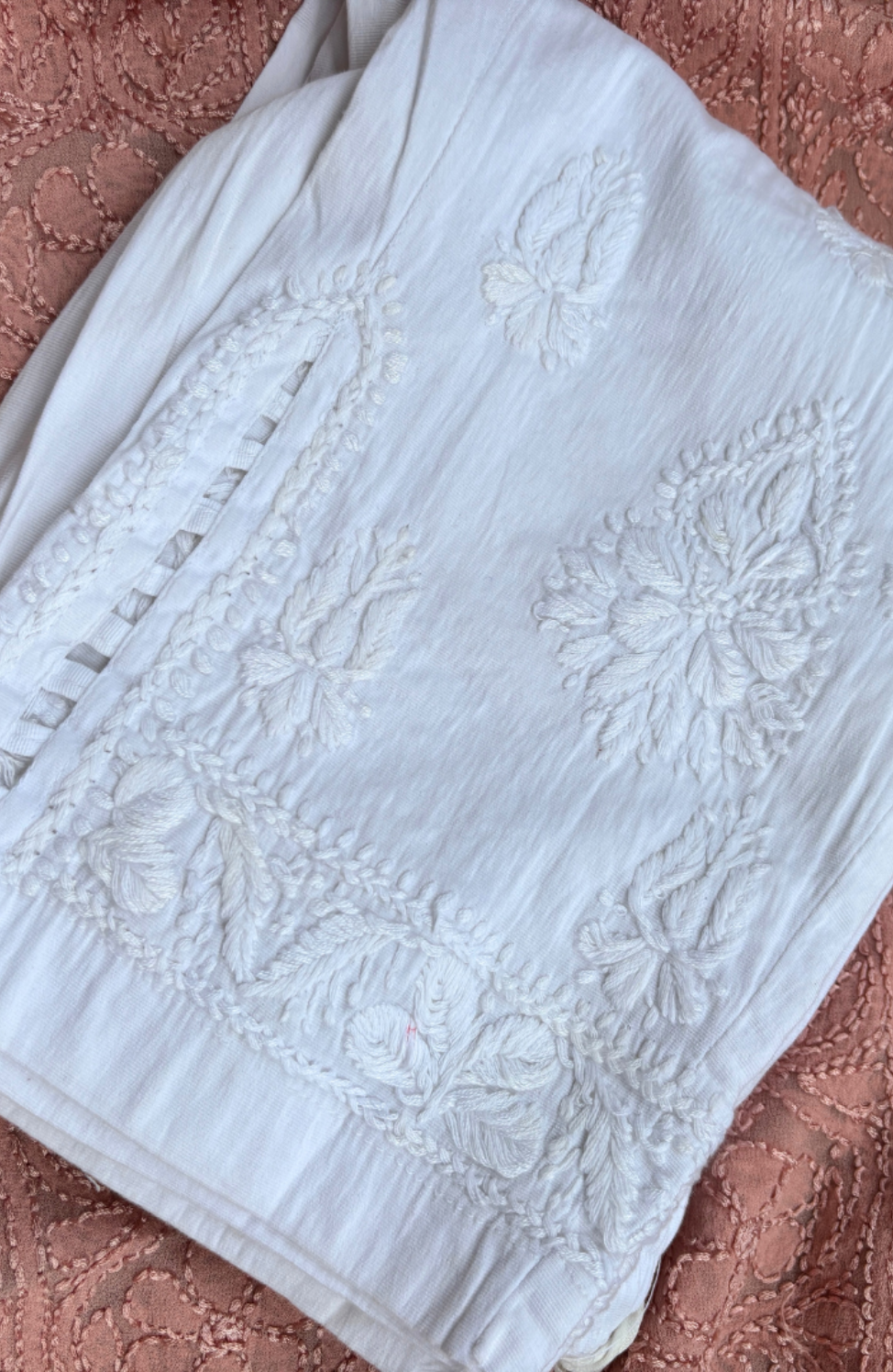 Cotton Hand Embroidered Chikankari Straight Pants