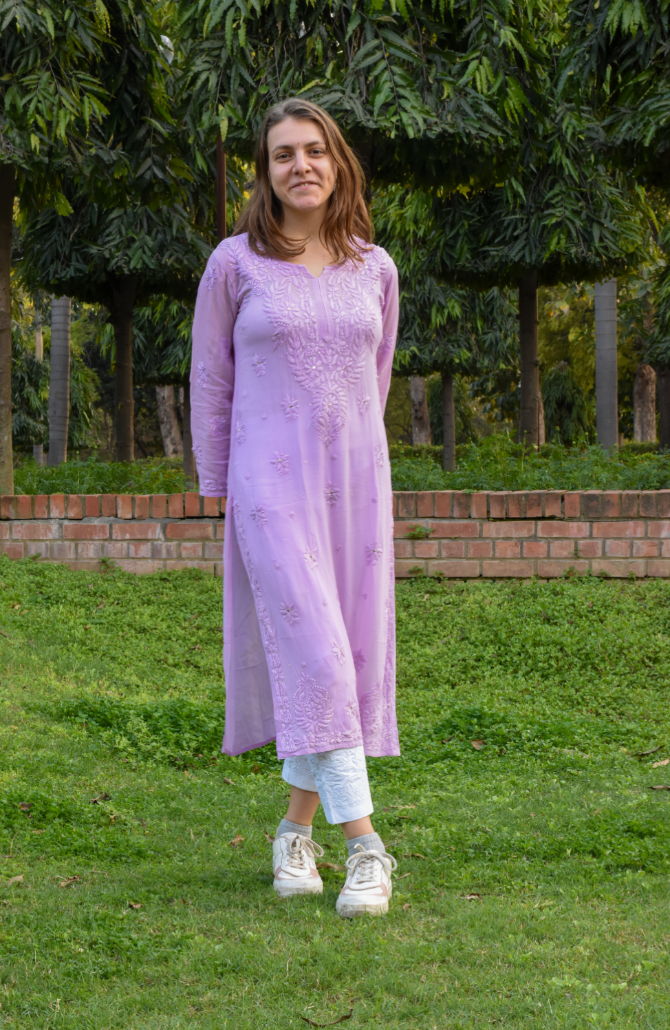 Lavender Grace - Viscose Georgette Chikankari Kurti