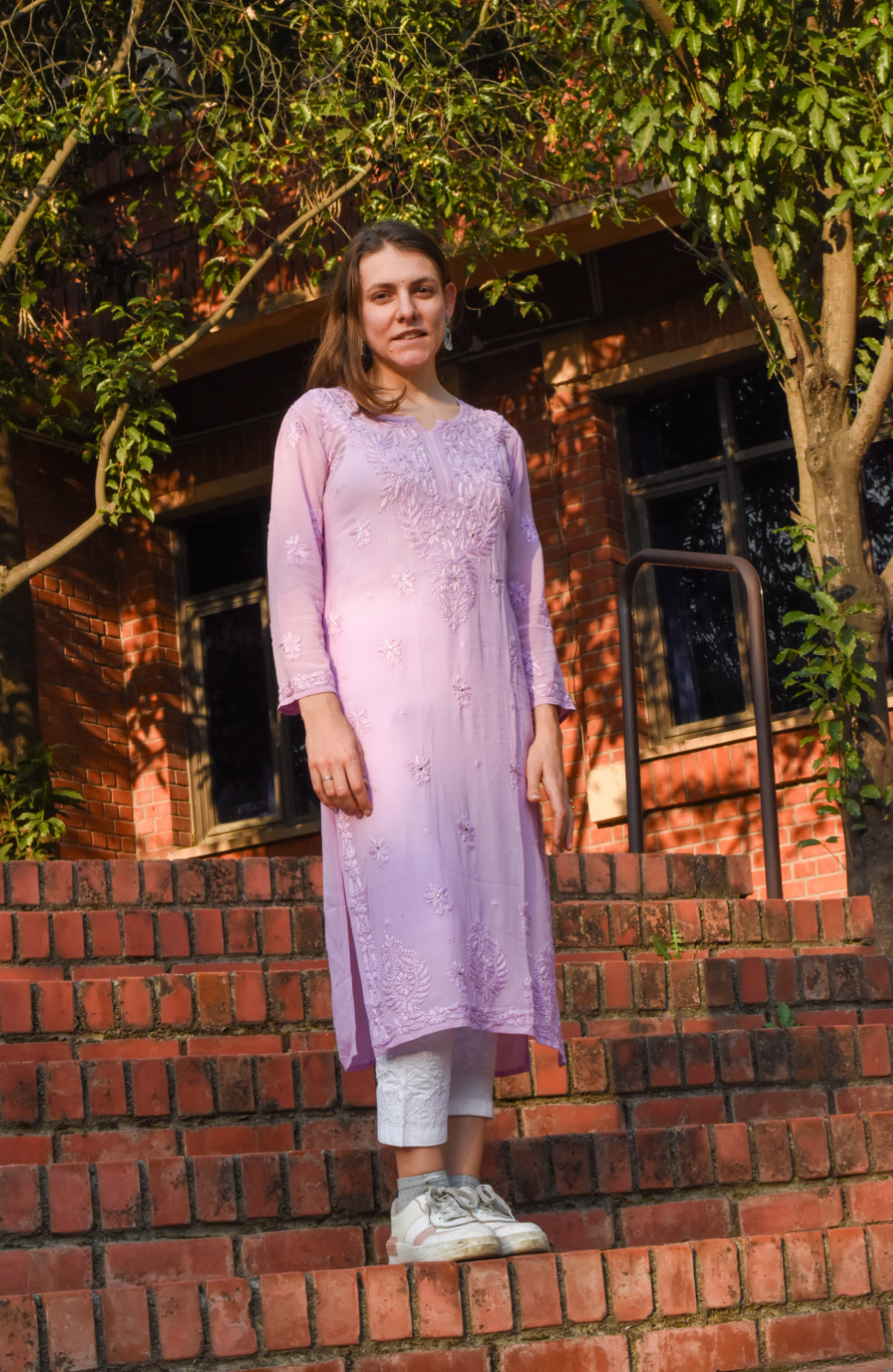 Lavender Grace - Viscose Georgette Chikankari Kurti