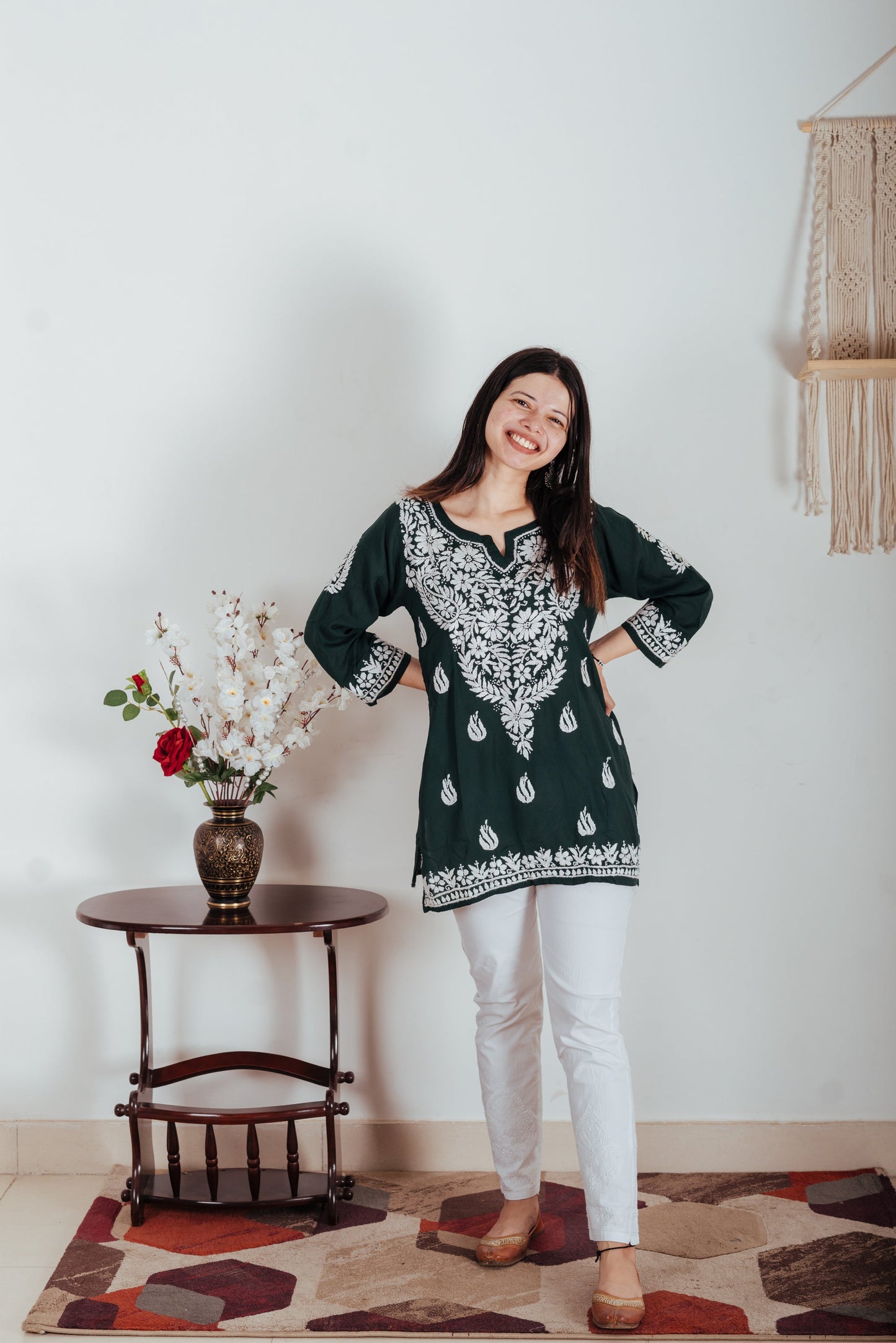 Rustic Charm - Modal Chikankari Short Top