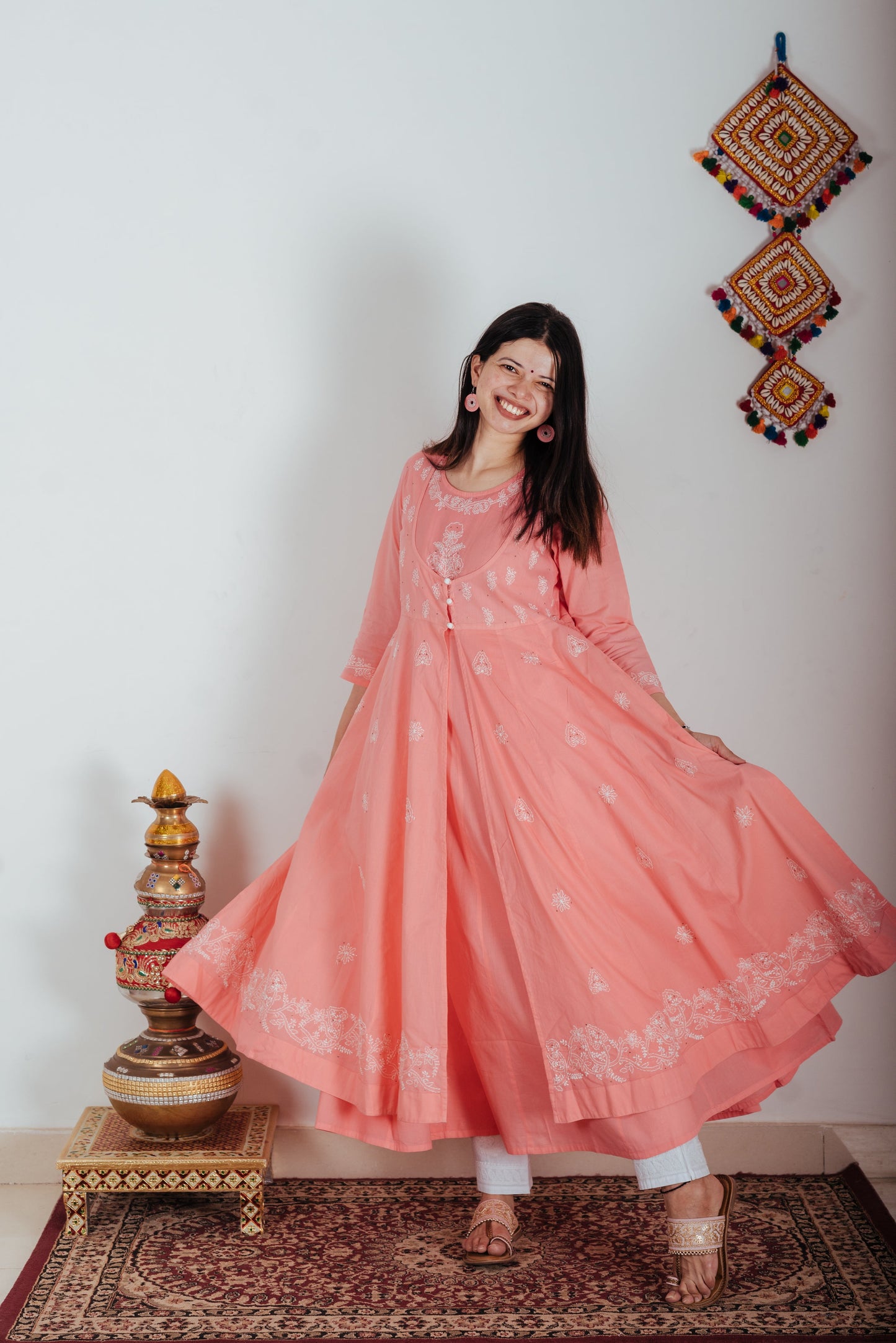 Celestial Chic - Cotton Chikankari Gown