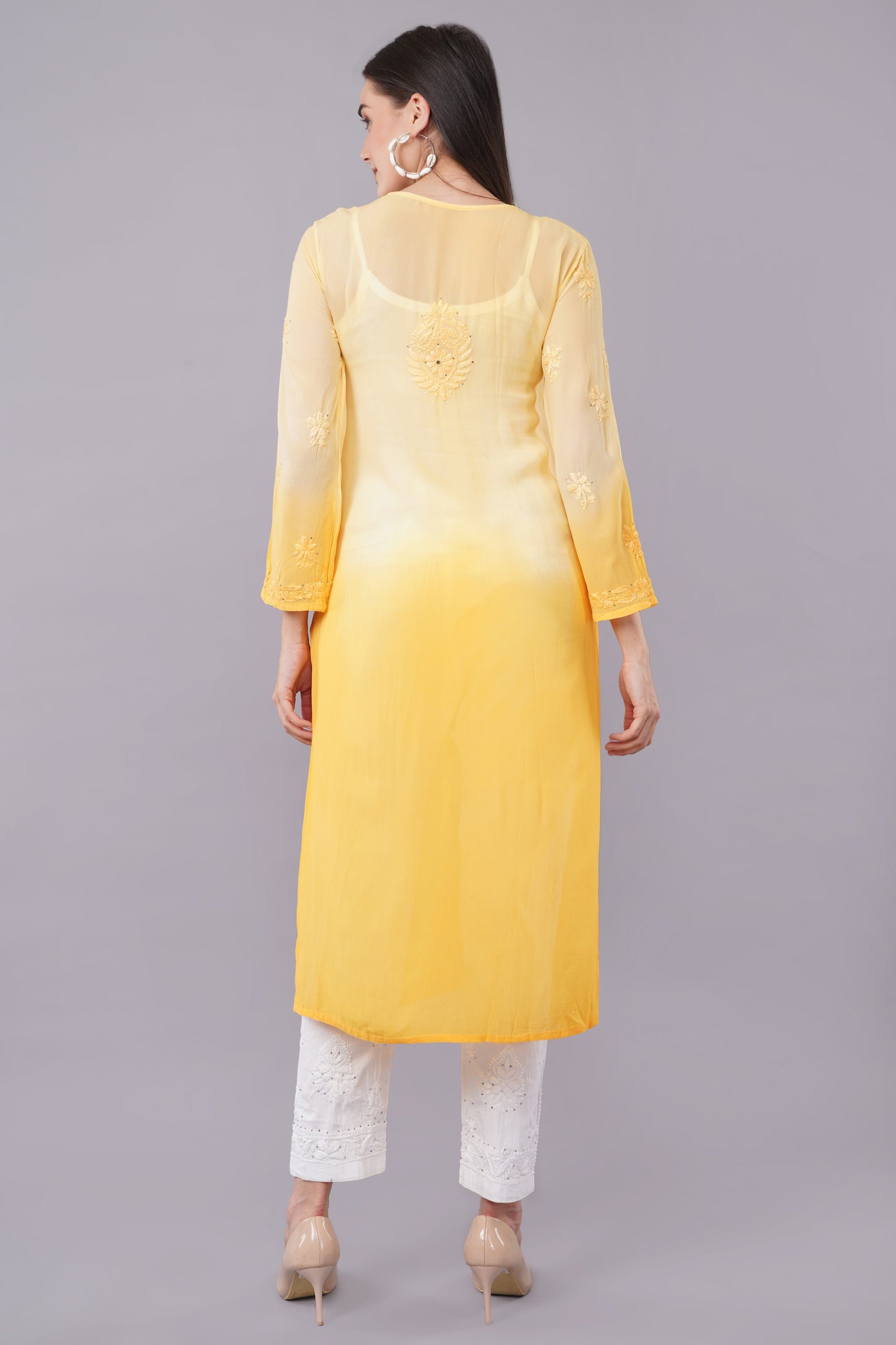 Spice Soiree - Viscose Georgette Chikankari Kurti