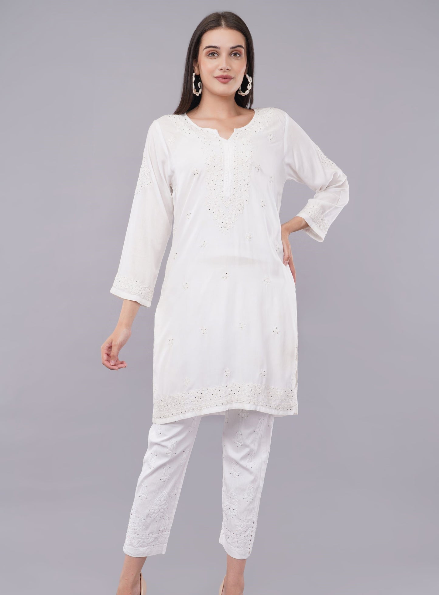 Chic Canvas - Modal Chikankari Co-ord Set