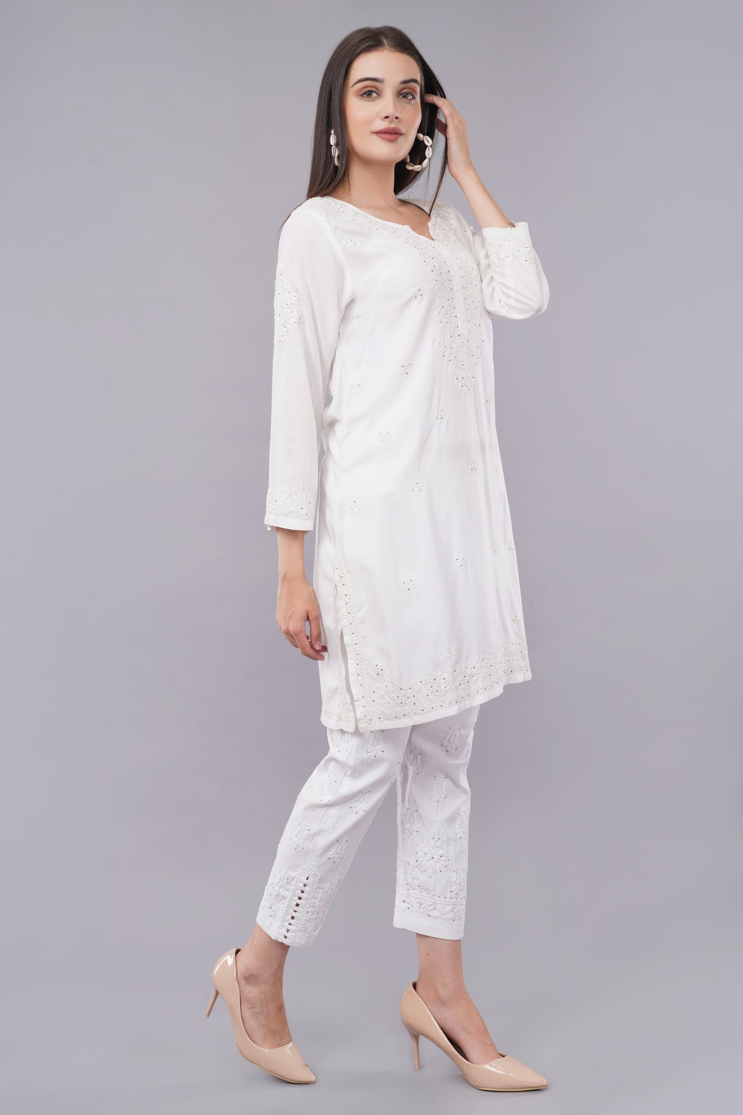 Chic Canvas - Modal Chikankari Co-ord Set