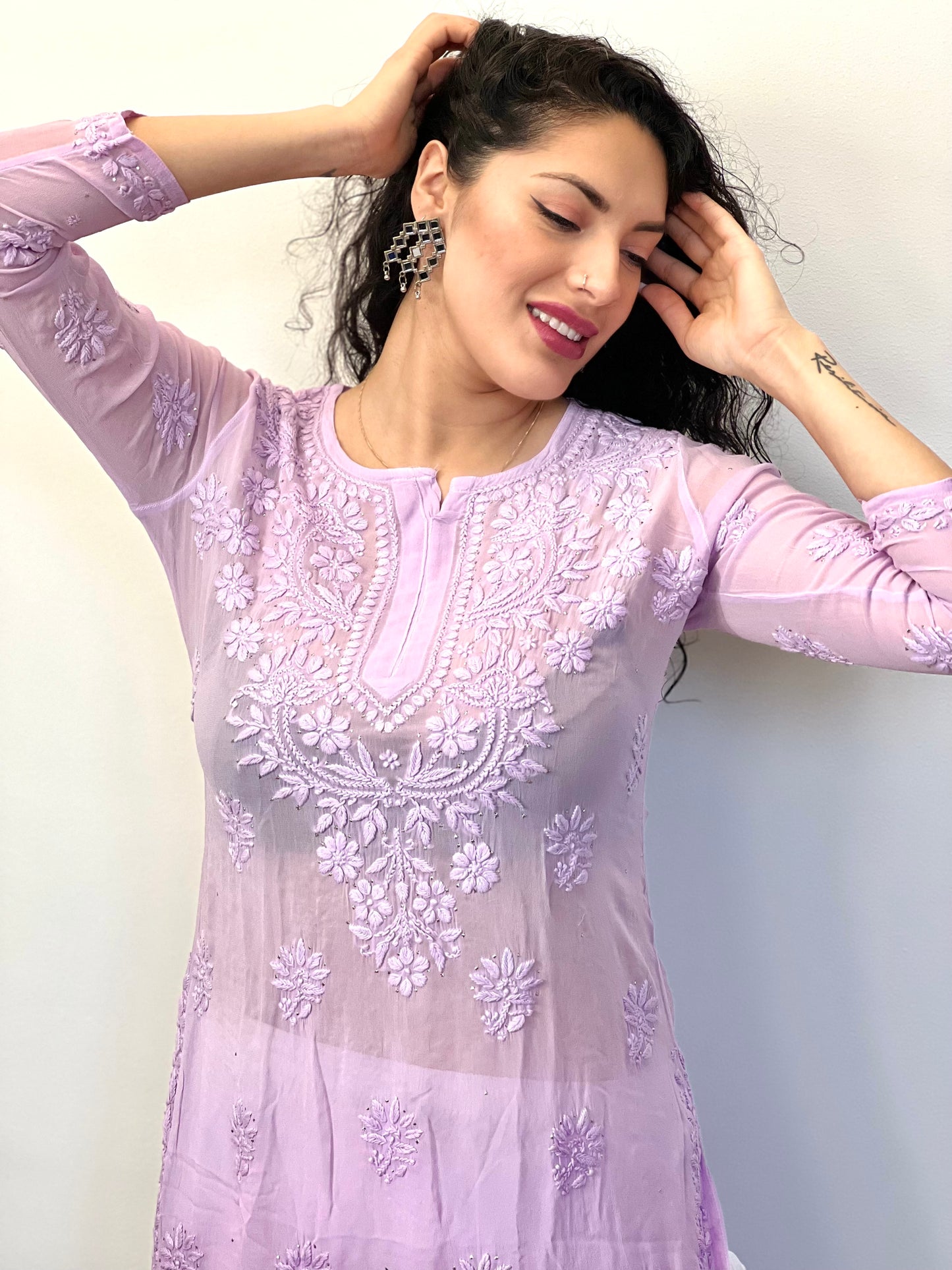 Ombre Bliss - Viscose Georgette Chikankari Kurti