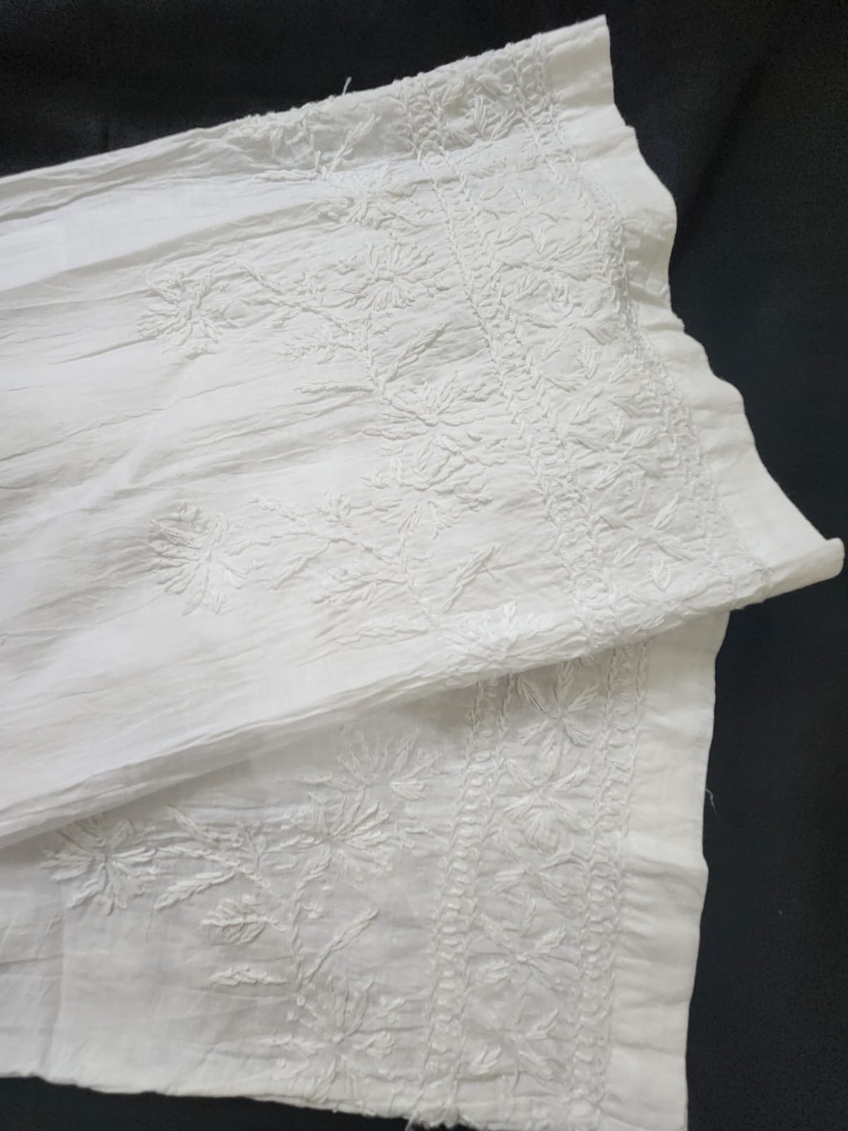 Noor - White Cotton Chikankari Palazzo