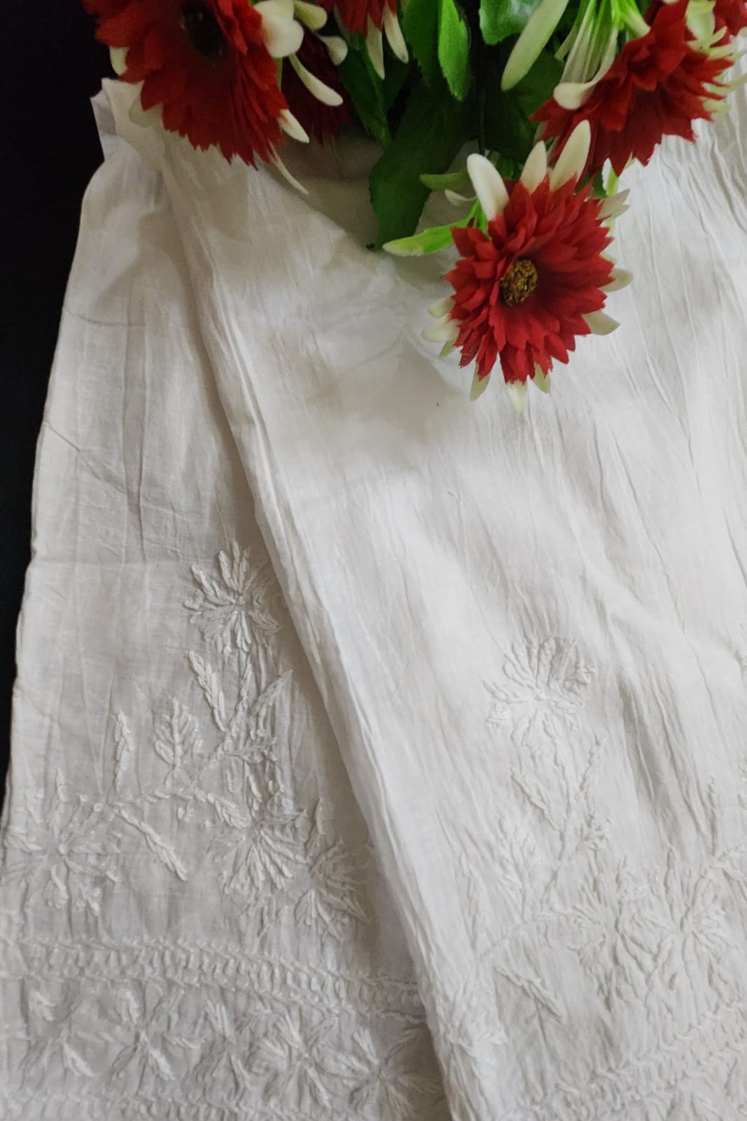 Noor - White Cotton Chikankari Palazzo