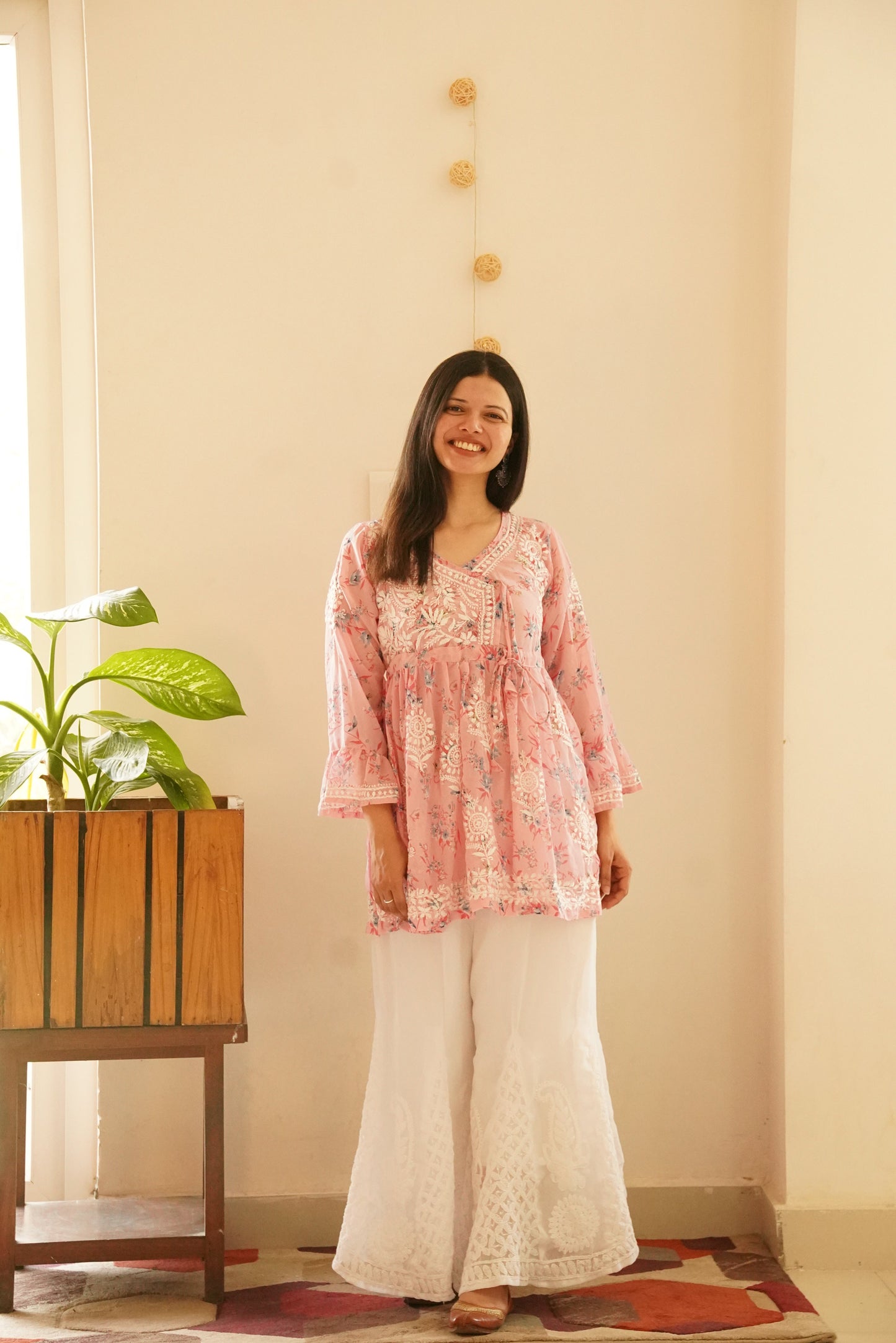 Cultural Couture - Georgette Chikankari Short Top