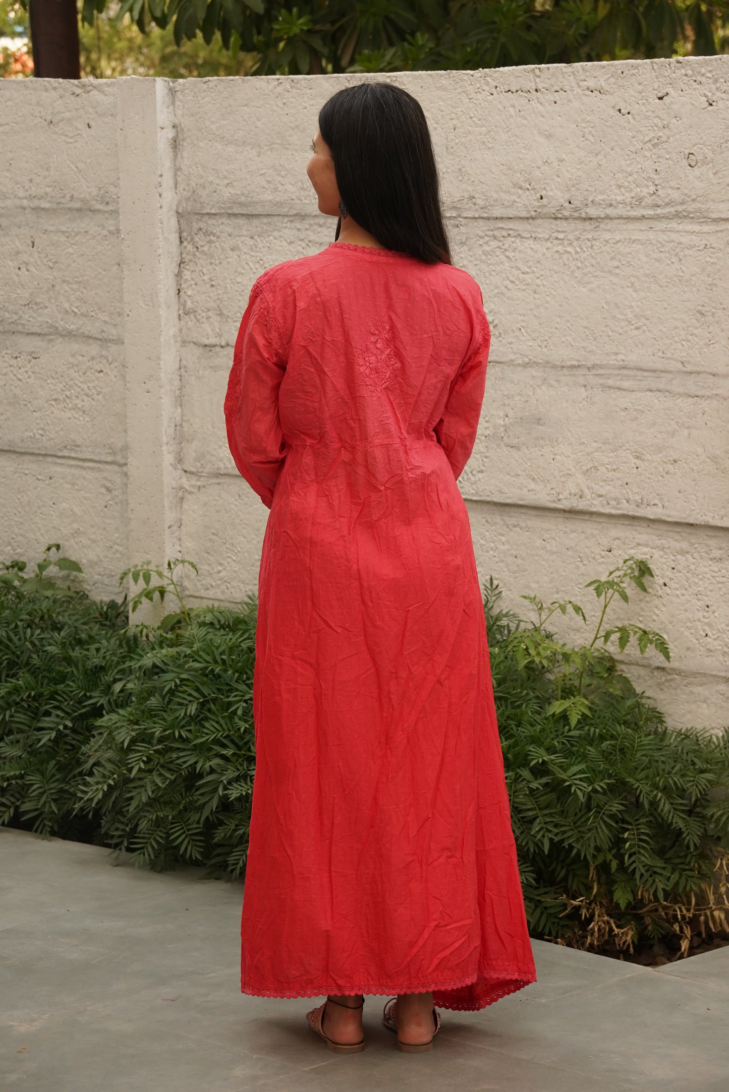 Ellora Elegance - Angarkha style side-slit Chikankari Kurti